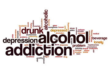 Alcohol addiction word cloud