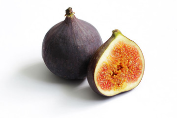 Fresh figs isolated on white beautiful food background