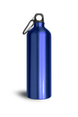 Metallic blue water bottle
