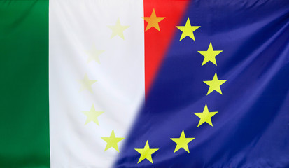 European Flag merged with Flag of Italy