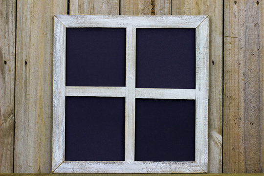 Rustic window frame with blank space for text