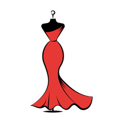 dummy dress hand drawing illustration vector
