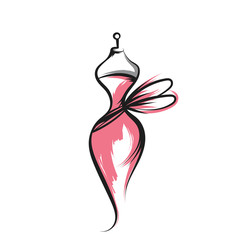 dummy dress hand drawing illustration vector