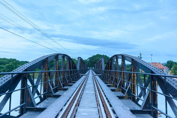 Fototapeta na wymiar River Kwai bridge pier at Kanchanaburi Thailand