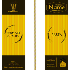 wheat ears image and logo on the packaging of spaghetti or other pasta