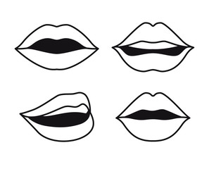 Fototapeta na wymiar set lips female d icons vector illustration design