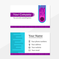 business card with purple and blue colors