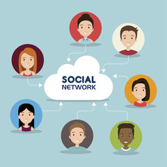 social network media isolated icon vector illustration design
