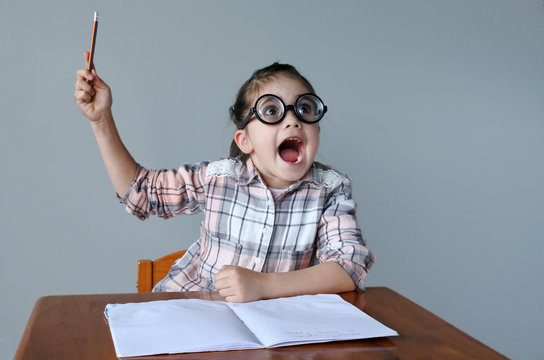 Nerdy child have an idea