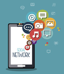 social network media isolated icon vector illustration design