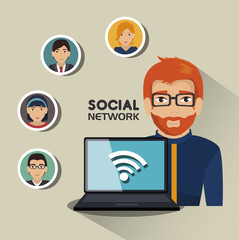 social network media isolated icon vector illustration design