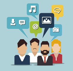 social network media isolated icon vector illustration design