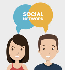 social network media isolated icon vector illustration design