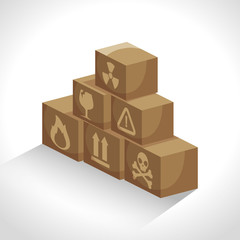 boxes carton packing delivery service vector illustration design