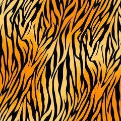 seamless tiger print pattern and background vector illustration
