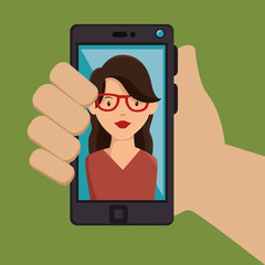 photography selfie style isolated vector illustration design