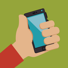 hand user smartphone isolated vector illustration design