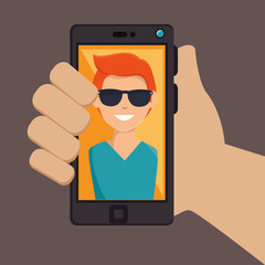 photography selfie style isolated vector illustration design