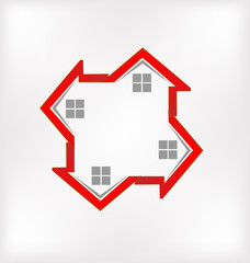 Houses logo real estate business card