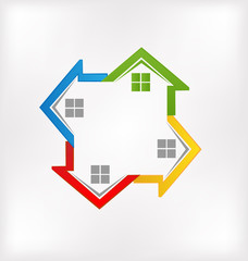 Logo real estate houses ID business card