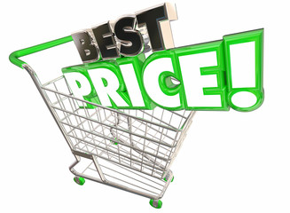 Best Price Shopping Cart Lowest Sale Deal 3d Illustration