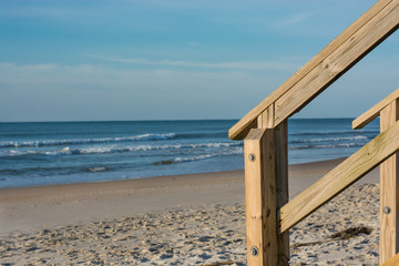 Steps to the beach.  Scene from the beach at Surf City, North Carolina. 
