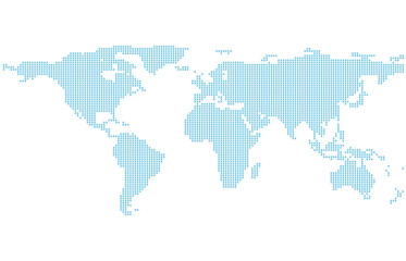 Fototapeta na wymiar Dotted World Map.
