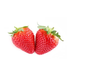 Fresh Red Strawberry on White Background