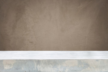 Concrete table top with gray concrete background