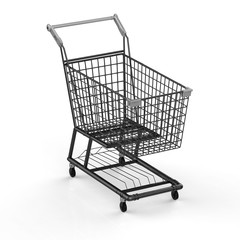 empty black shopping cart