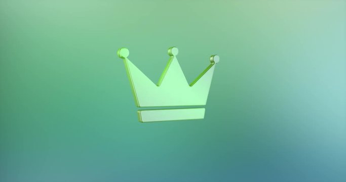 Animated Crown Color 3d Icon Loop Modules for edit with alpha matte
