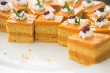 Thai tea cake in buffet