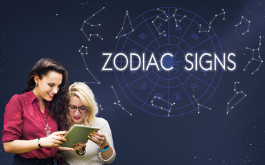 Zodiac Signs Astral Astrological Birth Calendar Concept