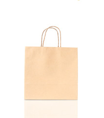 the Blank brown paper bag isolated on white background