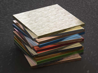 stack of metal plates