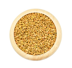 fenugreek seeds isolated on white.