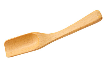 Wooden scoop isolated.