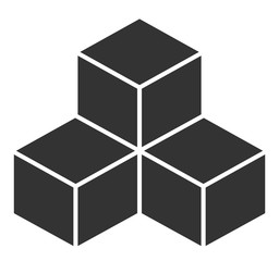 Black cubes. Vector illustration on white background