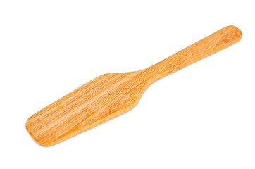 Wooden spatula. Isolated on white.
