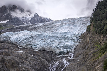 The Bossons Glacier is one of the larger glaciers