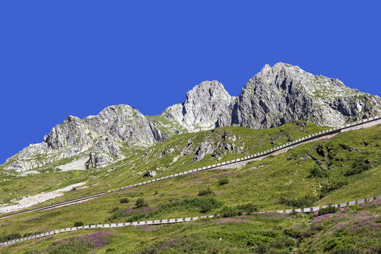 Overlooking the Mountain to the Great St. Bernhard Pass