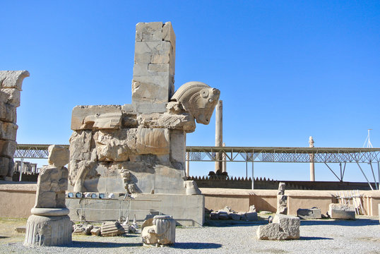Horse Sculpture in the Ancient City of Persepolis, Iran