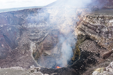 view of volcan Masaya, Nicaragua. The most active volcano in Nicaragua.