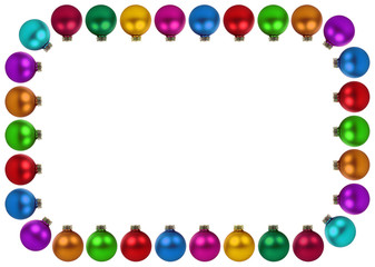 Weihnachtskugeln Weihnachten bunte Dekoration Rahmen Textfreirau