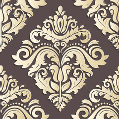 Seamless Oriental Pattern With 3D Elements