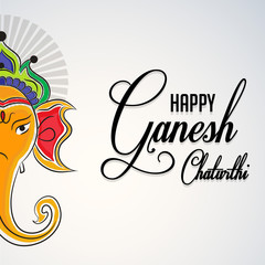 Fototapeta premium Ganesha chaturthi festival greeting card