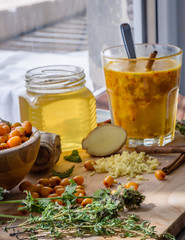 Ingredients for homemade beverage strengthens the immune system