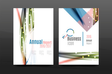 Wave pattern a4 annual report template