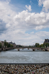 Fototapeta na wymiar Pont des Arts and the Seine River, Paris France