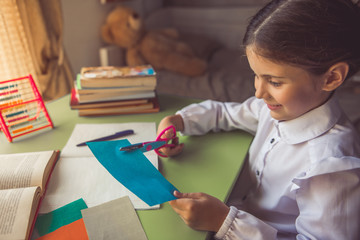 Charming little school girl